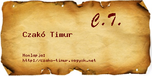 Czakó Timur névjegykártya